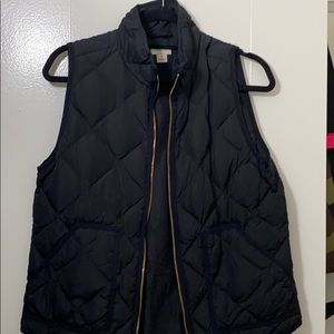 Black Jcrew quilted vest